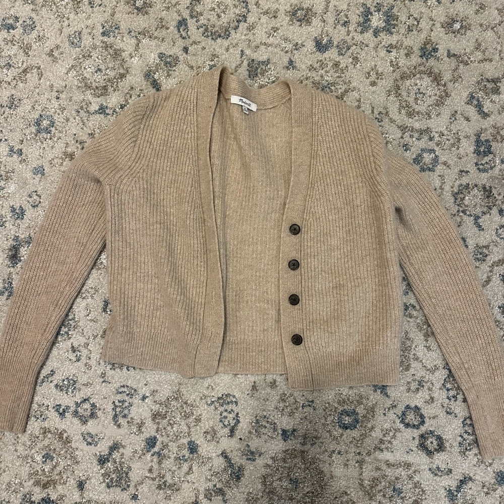 Madewell Tan Button-Up Cardigan